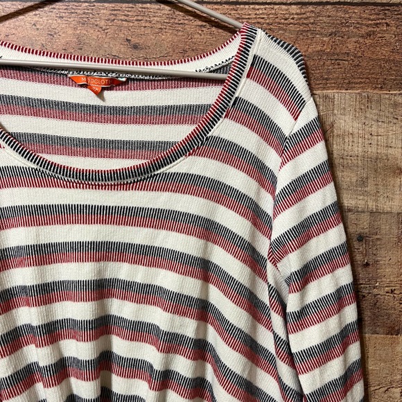 ModCloth Bit of Twist Long Sleeve Top White/Red Stripe Size 3X - Picture 4 of 12